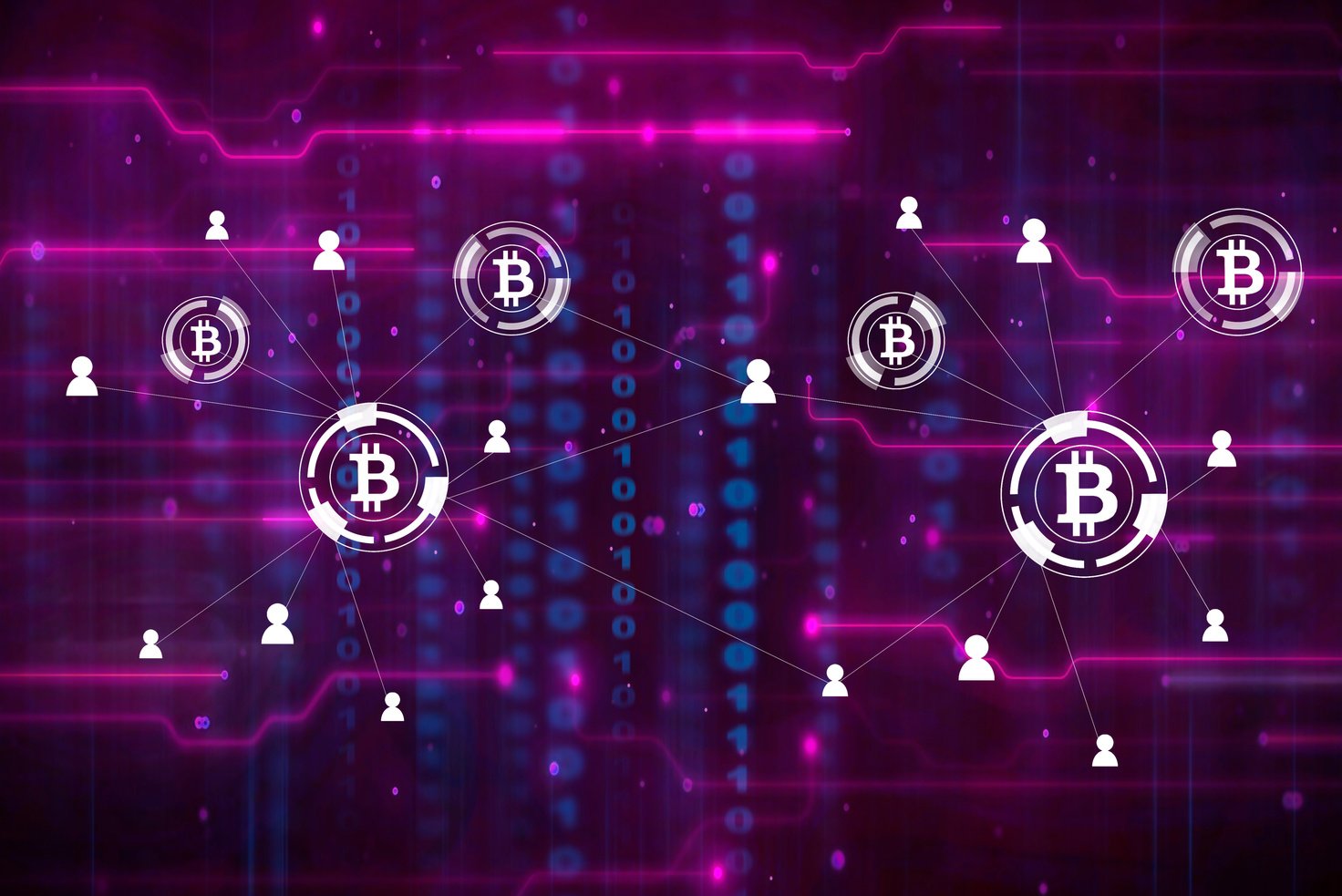 Bitcoin crypto currency payment system network modern city future technology