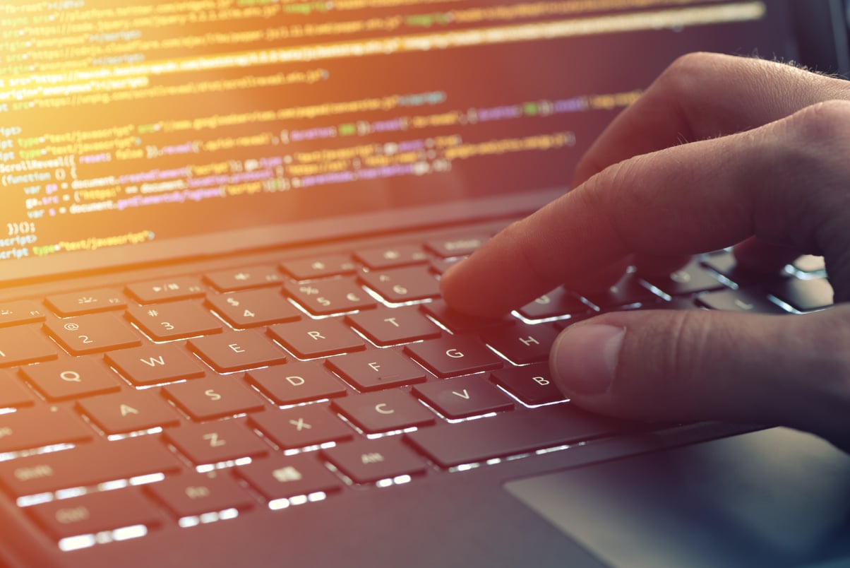 Closeup Coding on Screen