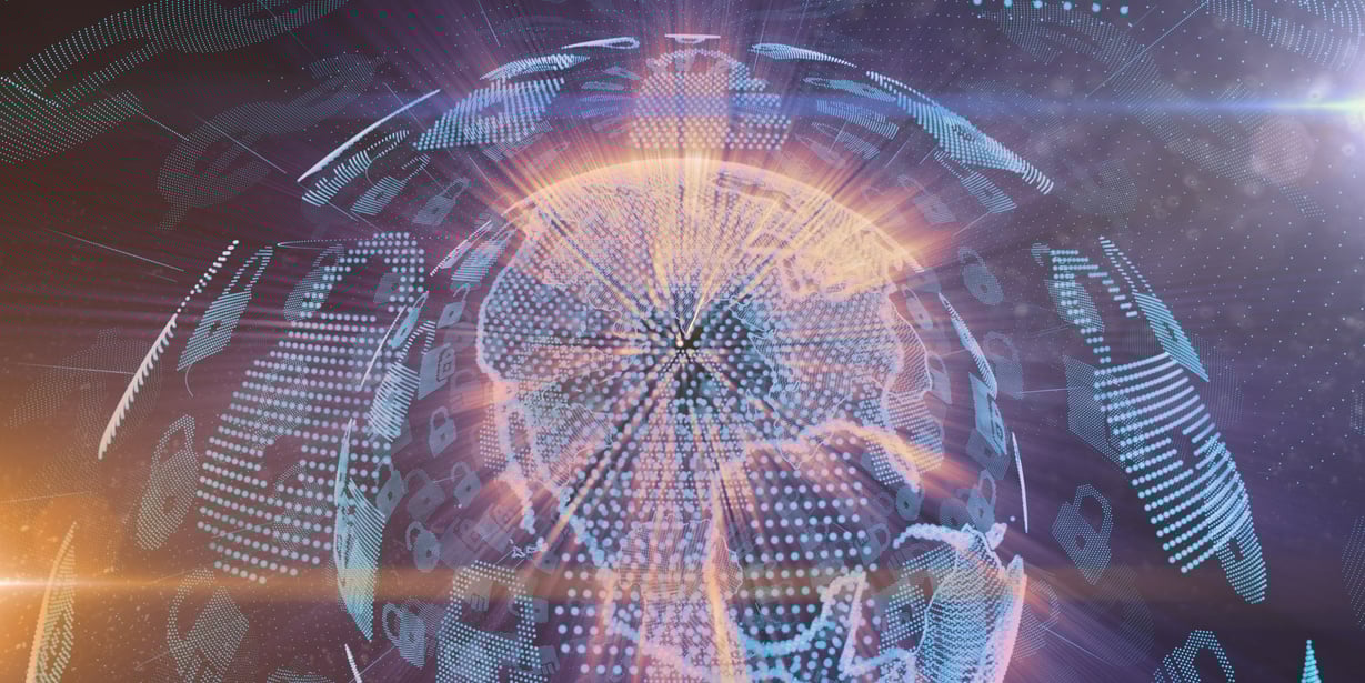 Crypto currency blockchain encryption world networks and finance graphic